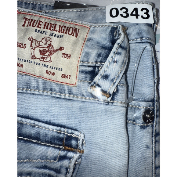 True Religion Joey Big T Short Raw Hem Low Rise Distressed Denim Women's Size 26 - Picture 11 of 11